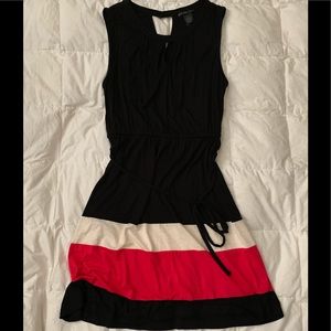 Black with stripes dress